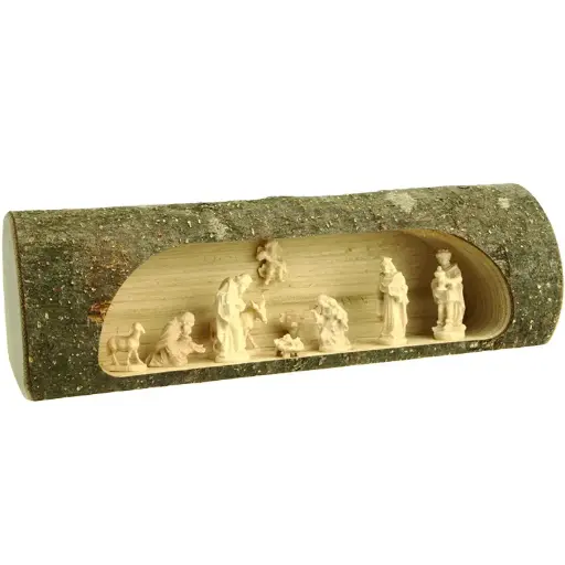 [STL-07M02] Stamm mit SD Krippe - 3cm/Holz/Natur (8x7x20cm)