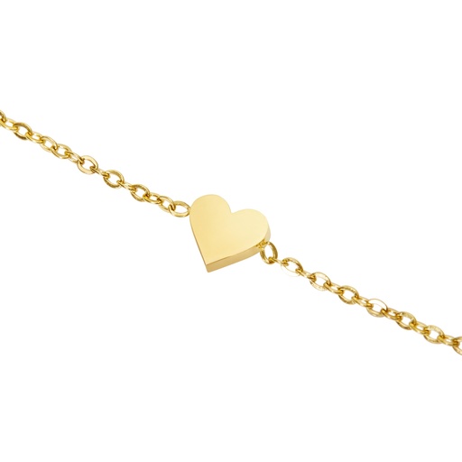 [ARM-99M07PHRT] Bracelet plaqué-or - "Love it- Collection"  - Coeur (17+3cm)