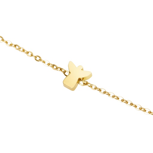 [ARM-99M07PENG] Bracelet plaqué-or - "Love it- Collection"  - Ange (17+3cm)