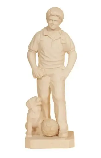 [BLD-57CAC16N] Statue Carlo Acutis - Holzgeschnit/natur - 16cm