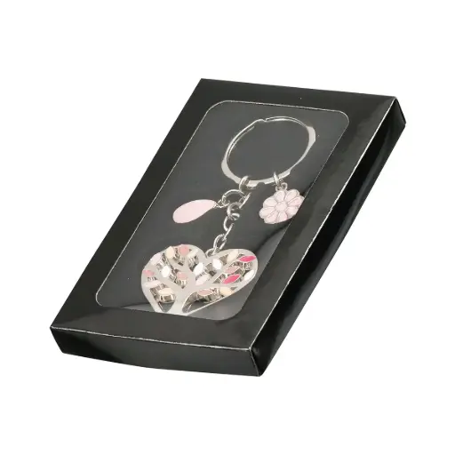 [SLH-30M002] Porte-clef Coeur/ADV - métal/émaille (100x40mm)