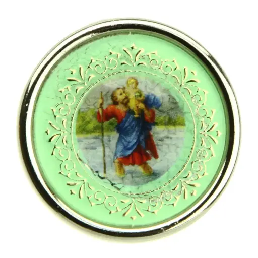 [ATM-35M001KRI] Magnet/flower - St Christopher - assorted (Ø30mm)
