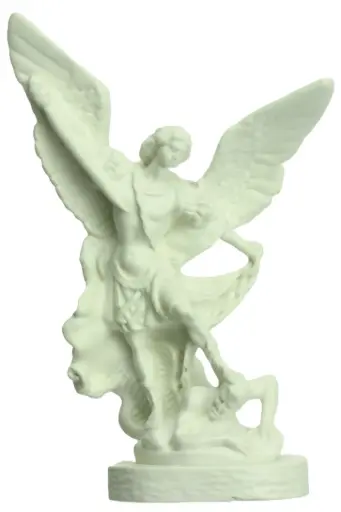 [BLD-82MIC12LG] Statue Hl. Michael - Kuntharz/Leuchtend - 12cm