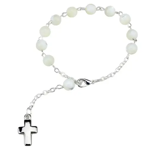 [ARM-35M013] Bracelet - dizainier - perle nacre ronde