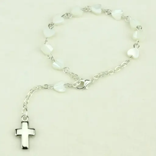 [ARM-35M014] Bracelet - madre pearl - heart