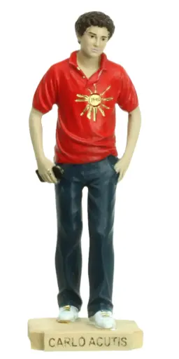 [BLD-82ACU15] Statue Hl.Acutis - Kunstharz/farbig - 15cm