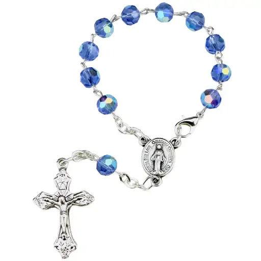 [TNT-35M007BL] Minirosenkranz - imm.cristal/Blau - 6mm