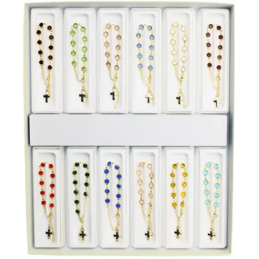 [ARM-35DIS02] Display mit 12≠ Armbänder 'Blume"serie - imit. Kristal