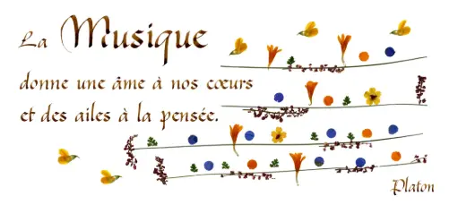 [PDO-00CFR103] Carte série 'Citations - La Beauté' - 'La musique donne une âme...' - 10,5x21cm + envel.