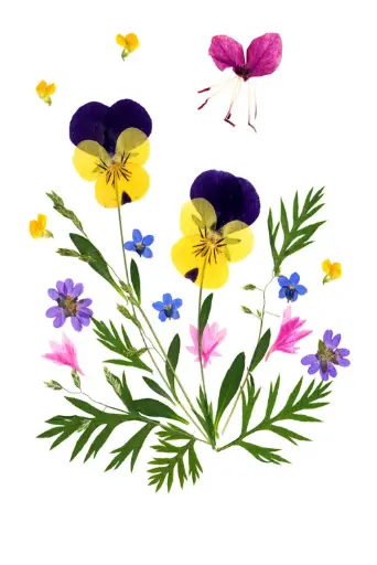 [PDO-00FL006] Dubbelkaart serie 'Fleurs séchées' - model 006 - 10x15cm + envel.