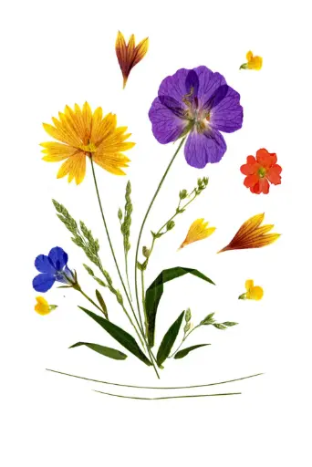 [PDO-00FL013] Dubbelkaart serie 'Fleurs séchées' - model 013 - 10x15cm + envel.