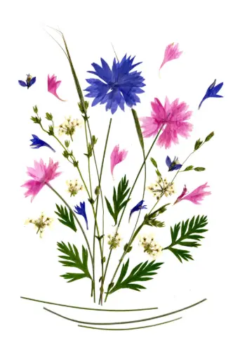 [PDO-00FL017] Dubbelkaart serie 'Fleurs séchées' - model 017 - 10x15cm + envel.