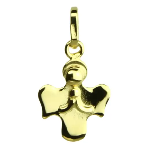 [MDP-10ENG01] Pendant Angel - 925% Silver 3μm Gold Plated (Ø13mm)