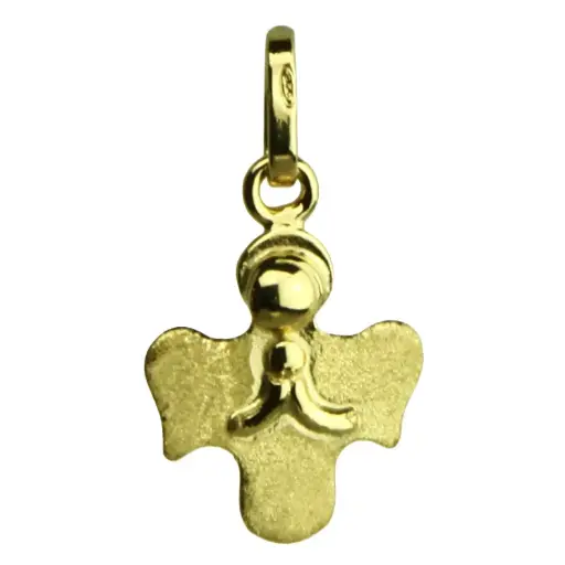 [MDP-10ENG02] Pendant Angel - 925% Silver 3μm Gold Plated mat (Ø13mm)