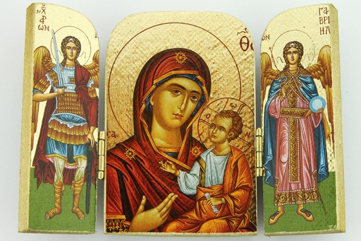 [IKO-12DRLGRGD] Drieluik - geplakt/verguld (140x100mm)