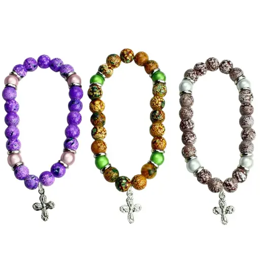 [ARM-40M03] Bracelt/élastique - verre painte