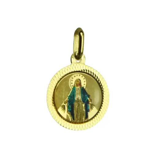 [MDP-55WON06] Miraculous Medal - 925% Silver  Gold Plated (13mm)