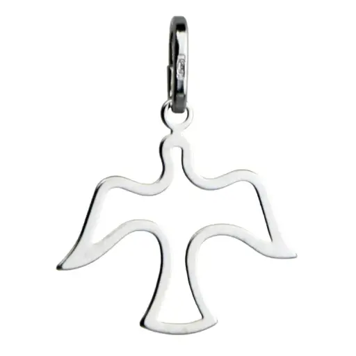 [HKZ-55M01] Taube - Silber 925% rhodiert (15x18mm)