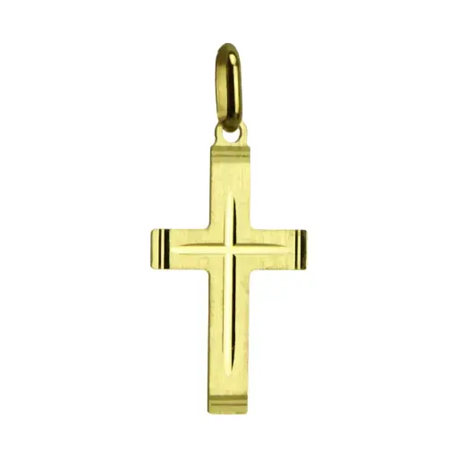 [HKP-55M06] Croix diamantée - Ag 925‰ Plaqué Or (13x20mm)