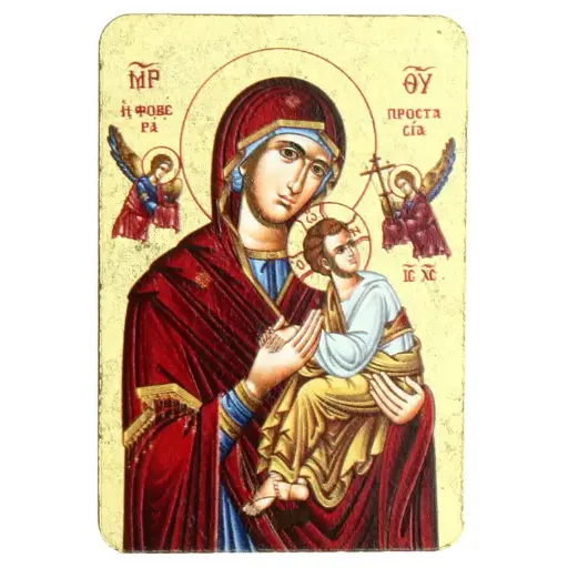 [ATM-13MGL01ADB] Frigomagnete Ikone/Holz - 55x80mm - Madonna I.W. Hilfe