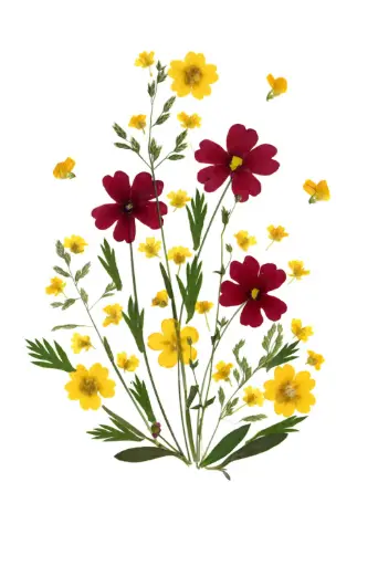 [PDO-00FL014] Dubbelkaart serie 'Fleurs séchées' - model 014 - 10x15cm + envel.